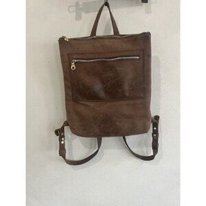 $248 PARKER CLAY Dark Brown Luxury Designer Leather Miramar Backpack Bag Purse